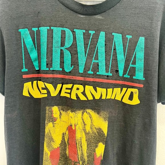Authentic Vintage Nirvana Nevermind tshirt - 90s band rock shirt - Kurt Cobain - Picture 3 of 7